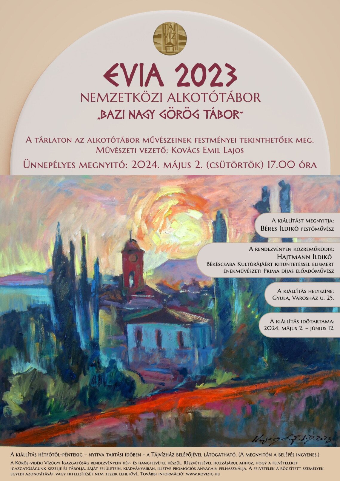 EVIA 2023 - Bazi nagy görög tábor - kiállításmegnyitó 2024. május 2. 17.00 óra