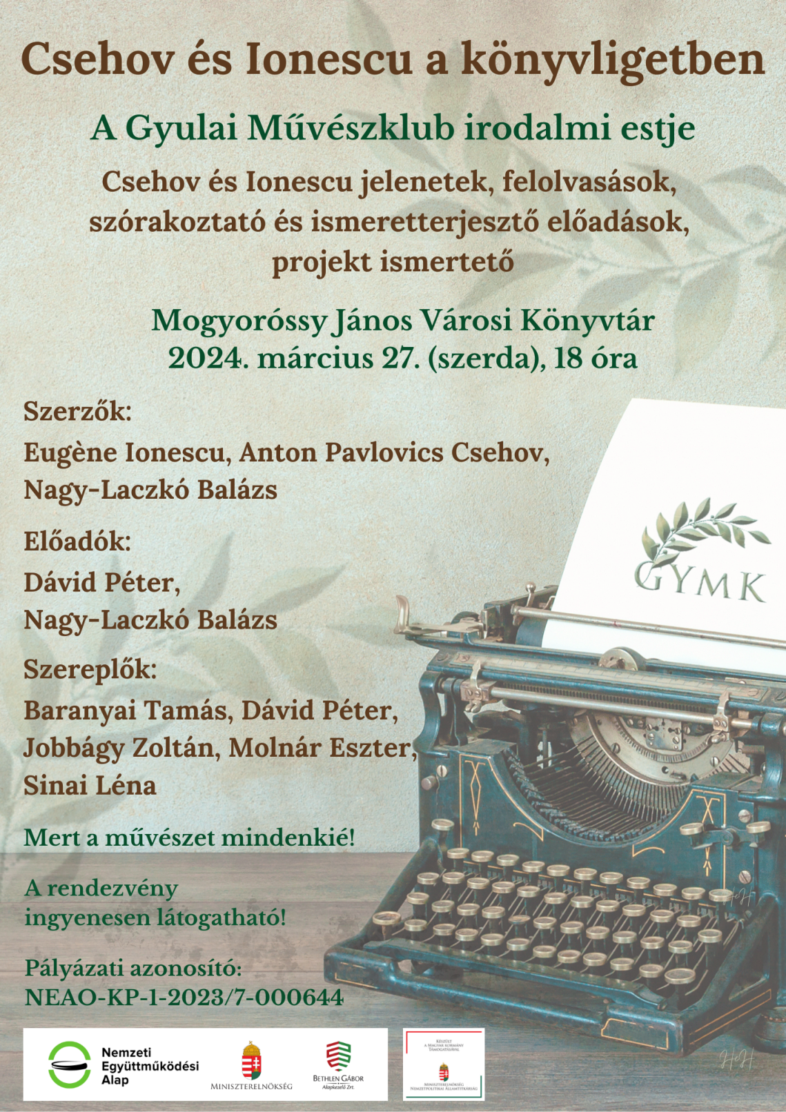 GYMK_Csehov és Ionescu_plakát (Plakát (A3 álló))