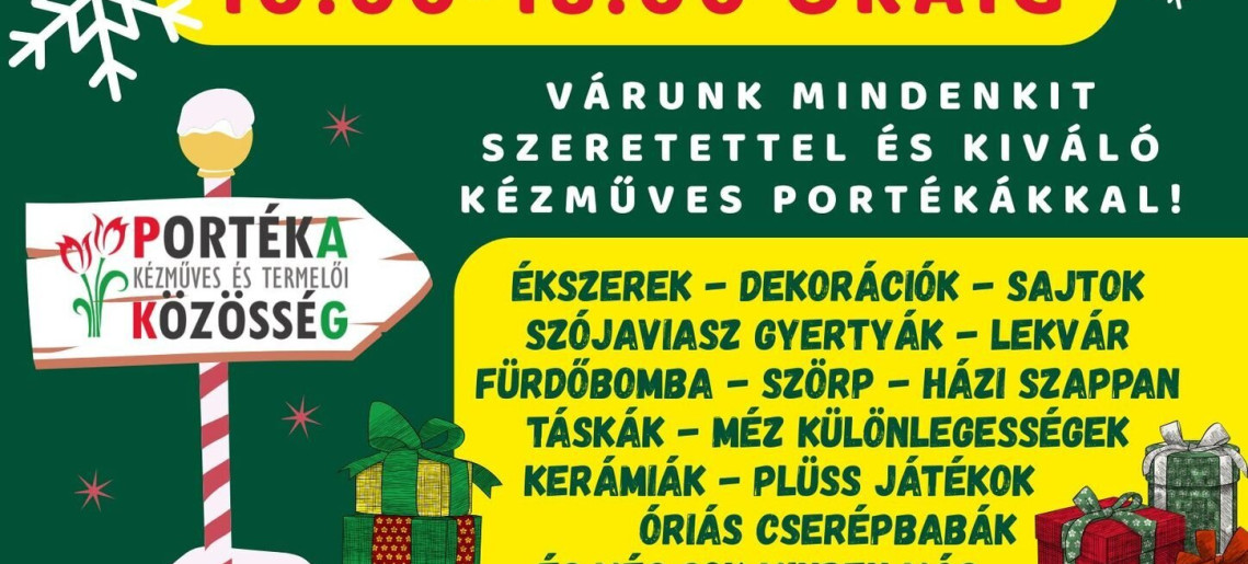 Karácsonyi Portéka vásár a Várkertben