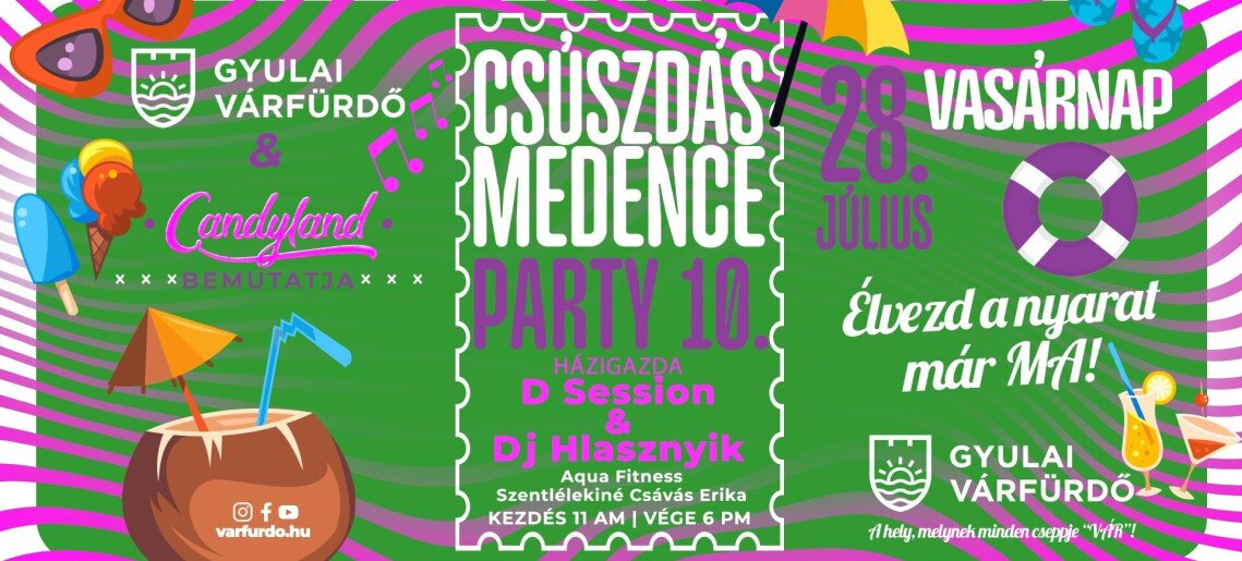 Várfürdő: Csúszdás Medence Party 10.