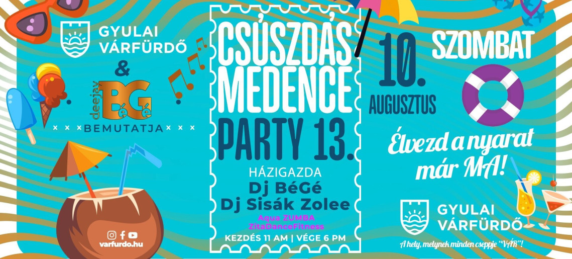 Várfürdő: Csúszdás Medence Party 13.