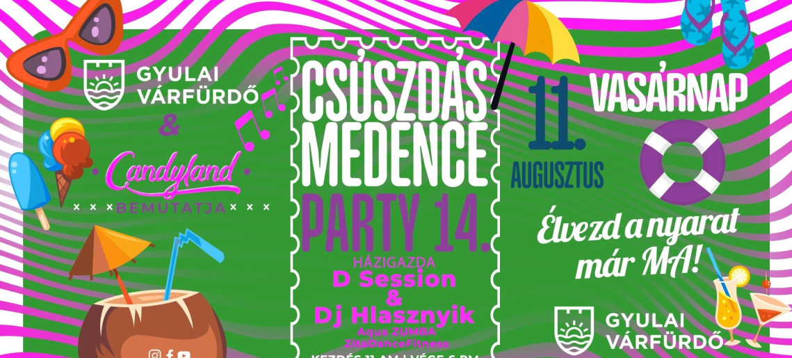Várfürdő: Csúszdás Medence Party 14.
