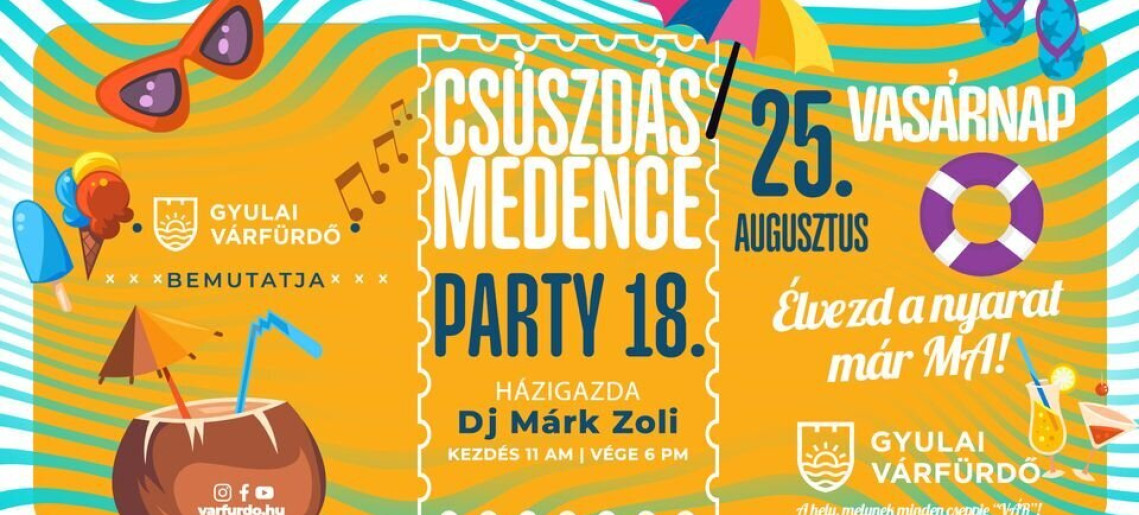 Várfürdő: Csúszdás Medence Party 18.